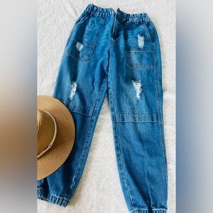 Blue Distressed Women Jeans